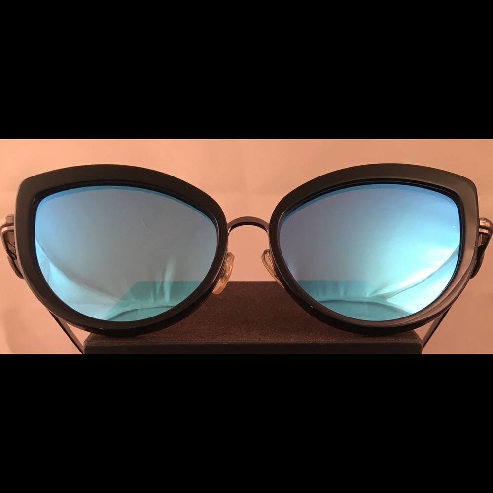 Wildfox Sun "Chaton" Black w/ Blue Mirror lenses